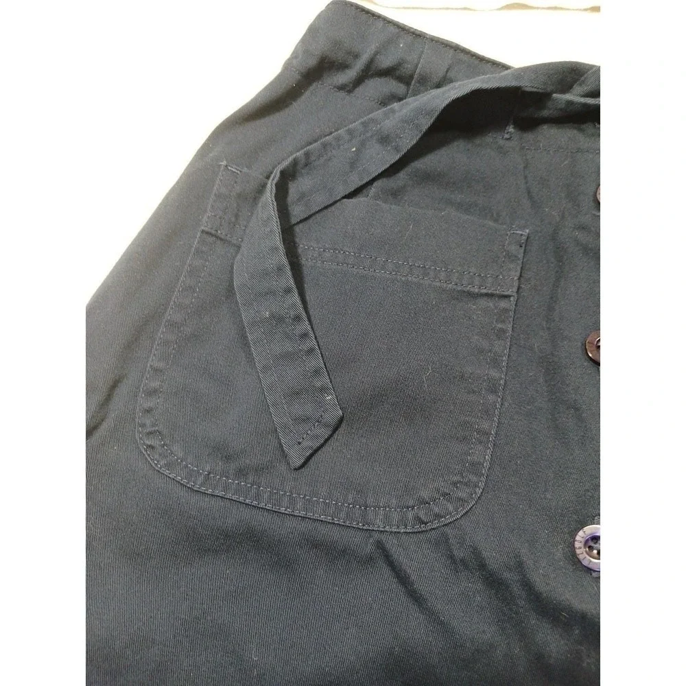 Liz‎ Golf Liz Claiborne Button Cotton Twill A-Line Skirt Womens 8 Tie Waist Vtg